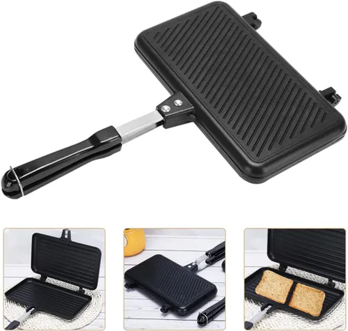 Vista 10 de BESTonZON Sartén eléctrica para sándwiches, prensa de panini de doble máquina, máquina omlette, sartén de doble cara para panqueques y panqueques