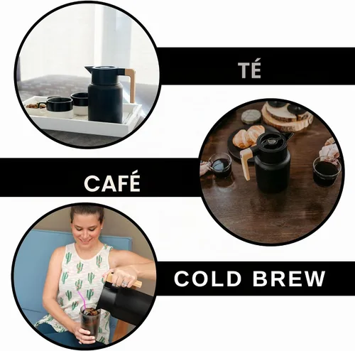 Vista 3 de Hastings Collective Jarra térmica de café de 50 onzas – Jarra grande aislada de acero inoxidable – 1.5 litros de doble pared al vacío termo