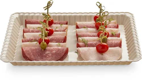 Embellish Bandeja rectangular de plástico para servir de 9 x 13 pulgadas, paquete de 4, hueso