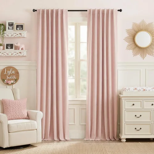 Vista 11 de RYB HOME Cortinas cortas 100% opacas de arpillera, 52 pulgadas de ancho, 45 pulgadas de largo, bloqueo de luz y aislamiento térmico para cocina