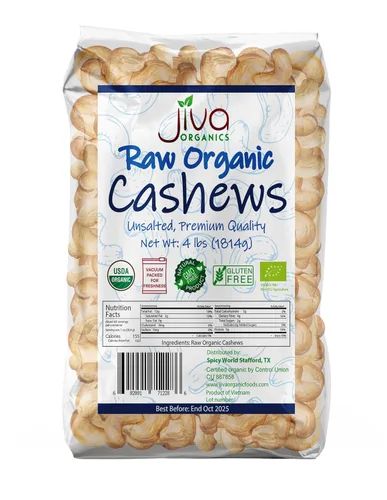 Vista 11 de Anacardos Jiva Organics sin procesar, orgánicos, en una bolsa de 2 libras (en total)
