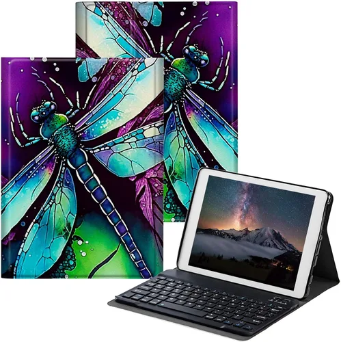 Vista 9 de Funda para Samsung Galaxy Tab S6 Lite 2022/2020 con teclado inalámbrico desmontable y soporte ajustable para proteger la funda de la tableta