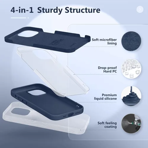 Vista 180 de GONEZ Funda magnética para iPhone 14, compatible con Magsafe, con protector de pantalla + protector de cámara, forro de microfibra antiarañazos