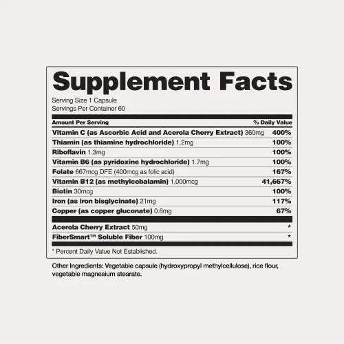 Vista 6 de Snap Supplements Suplementos naturales de hierro constructor, 60 cápsulas veganas