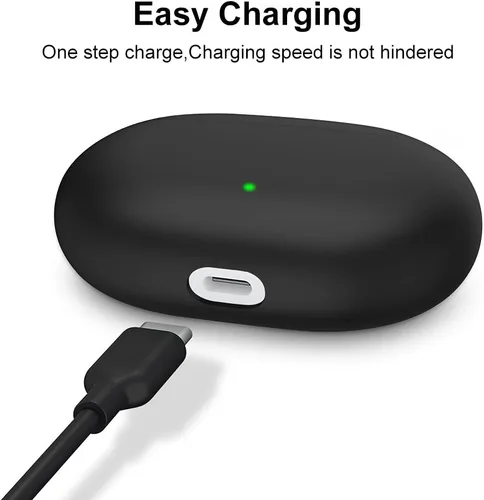 Vista 5 de USTIYA Funda para Beats Studio Buds+ 2023/Studio Buds 2021 Funda protectora de silicona con funda de llavero (negro)