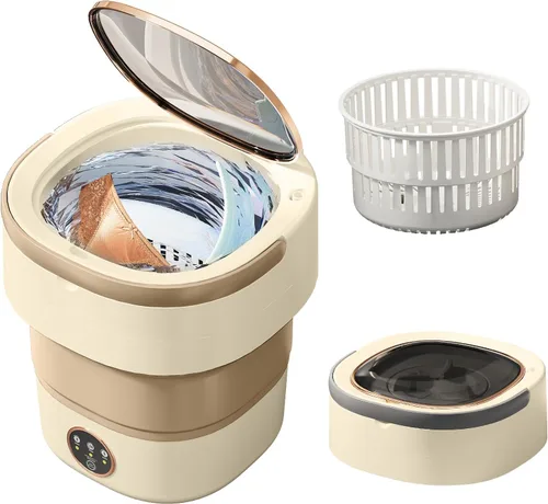 Lavadora portátil de 20 litros, pequeña lavadora plegable con cesta giratoria, 3 modos de limpieza profunda, mini máquina de lavandería para viajes,