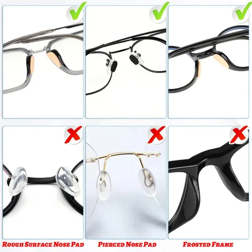 Vista 7 de Bewudy 24 pares de almohadillas para la nariz para lentes, silicona suave, con cámara de aire, almohadillas para la nariz, 0.059 in de grosor