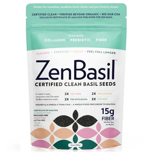 Zen Basil Semillas | semillas de albahaca comestibles USDA orgánicas, kosher, sin OMG, libres de lectina, sin gluten, a base de plantas, keto,