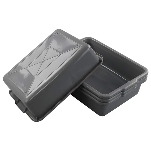 Vista 2 de 4 paquetes de 8 litros gris comercial autobús tina caja de la bandeja del totalizador