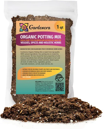 GARDENERA Mezcla orgánica para macetas para todo tipo de plantas para uso en interiores y exteriores, ideal para verduras, especias y hierbas