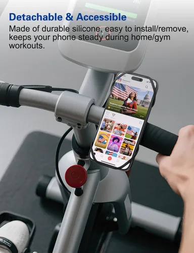 Vista 7 de Soporte de teléfono para bicicleta, soporte de teléfono celular para motocicleta, giratorio de 360°, soporte de teléfono de silicona