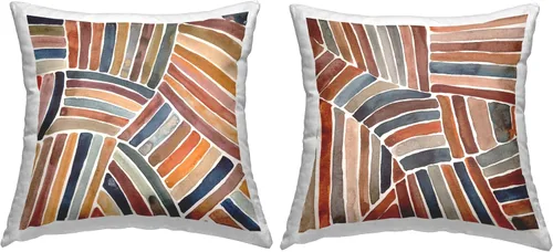 Vista 12 de Stupell Industries Cojín de tiro con estampado abstracto negro y amarillo para interiores, 18 x 18 pulgadas