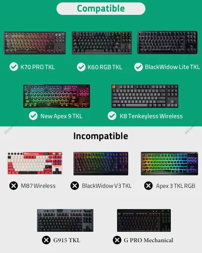 Vista 3 de Geekria TKL - Funda de teclado compatible con Razer BlackWidow Lite TKL, Keychron K8 / K8 Pro, SteelSeries New Apex 9TKL / Apex ProTKL Gen 3 Bolsa
