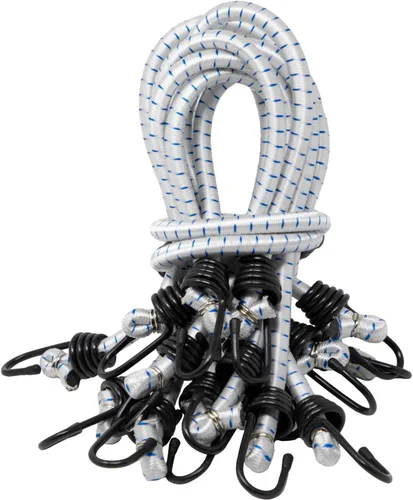 Vista 17 de Kotap MABC-18 Cuerdas elásticas ajustables multiusos con ganchos, 18 pulgadas, naranja/negro, 10