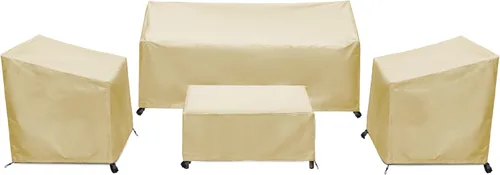 Vista 10 de Fundas para Muebles de Patio, Funda para Muebles de Exterior Impermeable, Fundas de Juego de Muebles de Patio para Juego de Conversación al Aire