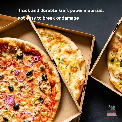 Vista 3 de Cajas de pizza de cartón corrugado Kraft de 12 x 12 x 1.75 pulgadas (paquete de 12)