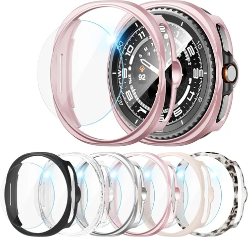Vista 13 de HASDON Paquete de 6 + 6 fundas protectoras de pantalla para Samsung Galaxy FE/Galaxy Watch 5/Galaxy Watch 4 de 1.575 pulgadas, película de vidrio