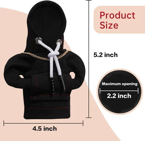 Vista 2 de Yajeea Sudadera con Capucha para Palanca de Cambios de Coche, Graciosa Sudadera Mini para Decoración de Coche, Cubierta Universal y Cálida para Pomo