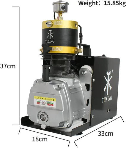 Vista 3 de TUXING Pcp Compresor de aire, 4500Psi/30Mpa/300Bar Compresor de Buceo, Compresor eléctrico de presión ajustable con agua/ventilador Sistema