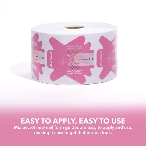 Vista 3 de Mia Secret Discovery Nail Form, 500 unidades, formas de uñas acrílicas, formas de extensión de uñas de gel acrílico/UV, calcomanías guía