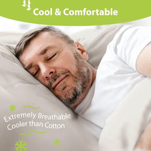 Vista 3 de BAMPURE Juego de sábanas de bambú 100% orgánico certificado de 6 piezas, con bolsillo profundo de hasta 16", 1 sábana encimera, 1 sábana bajera, 4