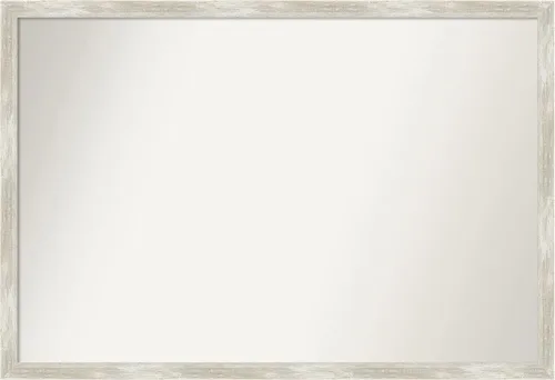 Vista 66 de Amanti Art Espejo de pared plateado de 27 x 21 pulgadas, espejo rectangular de baño de níquel cepillado para decoración de pared, sala de estar