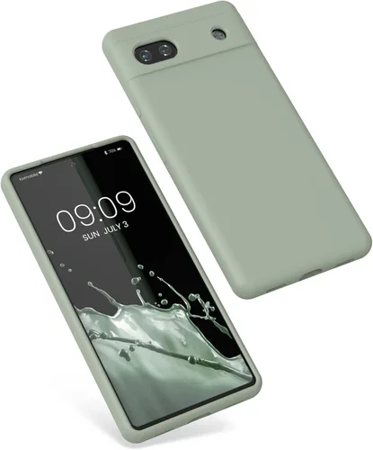 Vista 80 de kwmobile Funda Compatible con Google Pixel 6 Pro - Funda de teléfono de silicona TPU con acabado suave - Azul Arrecife