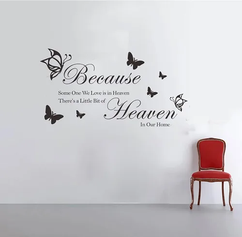 Vista 5 de Calcomanías de pared, decoraciones de pared para sala de estar, decoración familiar con cita inspiradora, decoración de arte para decoración
