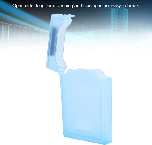 Vista 2 de Caja de protección de disco duro de 2.5 pulgadas, caja protectora transparente HDD SSD, funda de almacenamiento portátil para disco duro externo