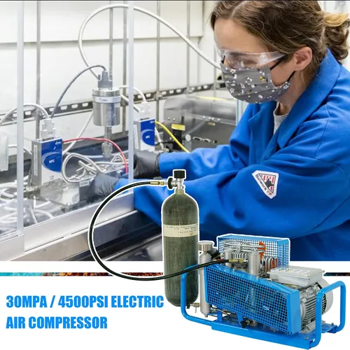 Vista 7 de Compresor de aire portátil - 2.2kw / 3HP - 230V/60Hz - 3.5cfm máx. 4500 Psi - Compresor de aire de alta presión Tanque de buceo/Rife/PCP