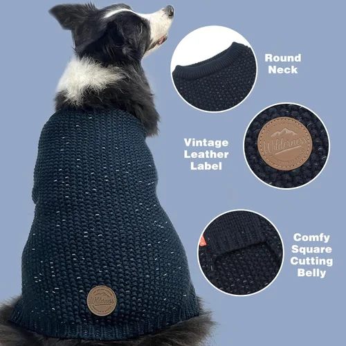 Vista 9 de KYEESE Suéter para Perro con Agujero para Correa para Perros Pequeños Machos Suéter Cálido con Hilo Reflectante Tejido Suave Ropa para Perros Machos