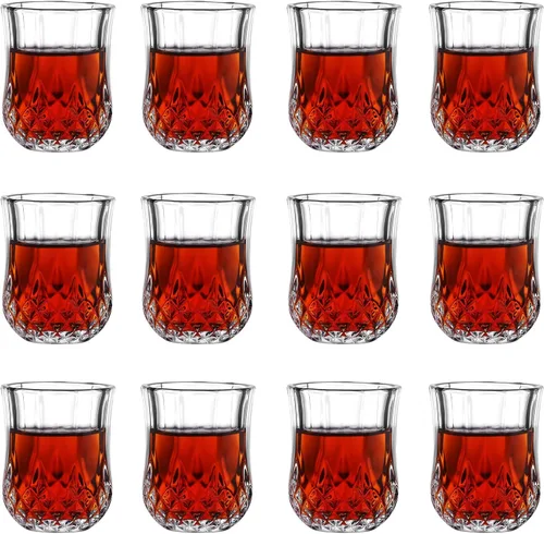 Vista 7 de Valeways Juego de 6 vasos de chupito, transparentes y bonitos vasos de degustación, capacidad de 1.75 onzas