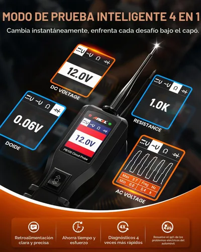 Vista 4 de Probador de circuito automotriz ANCEL PB600, herramienta de sonda de Negro azabache 600