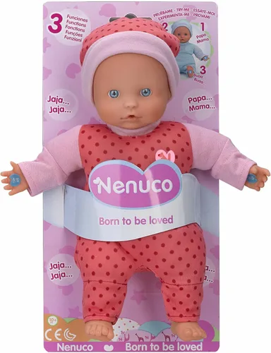 Vista 4 de Nenuco Muñeca suave con 3 roles de la vida real, trajes coloridos, 23.6 pulgadas
