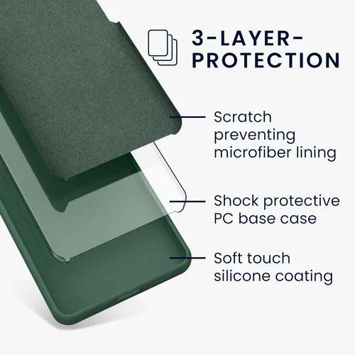 Vista 226 de kwmobile Funda Compatible con Google Pixel 6 Pro - Funda de teléfono de silicona TPU con acabado suave - Azul Arrecife