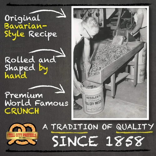 Vista 6 de Tell City Honey BBQ - Pretzels duros crujientes con sabor a barbacoa de miel, 12 onzas