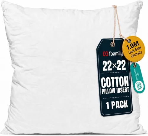 Vista 9 de Foamily Insertos de almohada 100% algodón de 12 x 12 pulgadas, rellenos de almohada para almohadas decorativas para sofá y cama, relleno de almohada