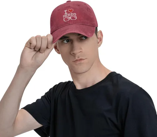 Vista 7 de I Love Nerds - Gorra de béisbol negra para hombres y mujeres, ajustable, moda lavada, sombreros para papá