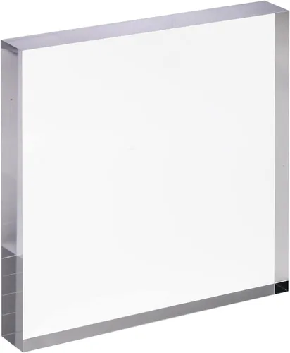 Vista 5 de CiaoHER Bloque de exhibición cuadrado de cubo acrílico de 1 pulgada de grosor, soporte de pedestal pulido transparente, base sólida de 4 x 4 x 1