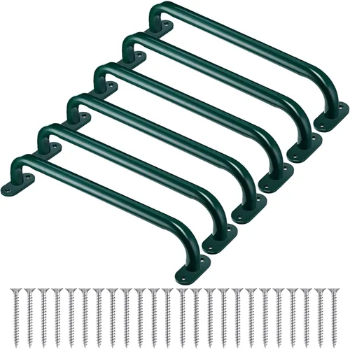 Vista 8 de Zonon 6 piezas de asas de juego de parque de seguridad, juego de columpios de barras de mono de metal, accesorios de juego de columpios interiores