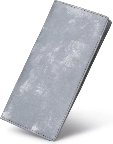 Vista 22 de Bveyzi Portamonedas de Cuero Ultra Delgadas y Finas con Bloqueo RFID para Tarjetas de Crédito, Billetera Plegable Bifold Tipo Clutch para Mujeres