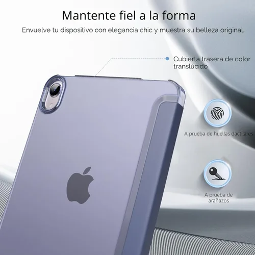 Vista 7 de MoKo Funda inteligente para iPad mini 7 A17 Pro/iPad mini 6 8,3 pulgadas, gris púrpura 1-Gris Púrpura