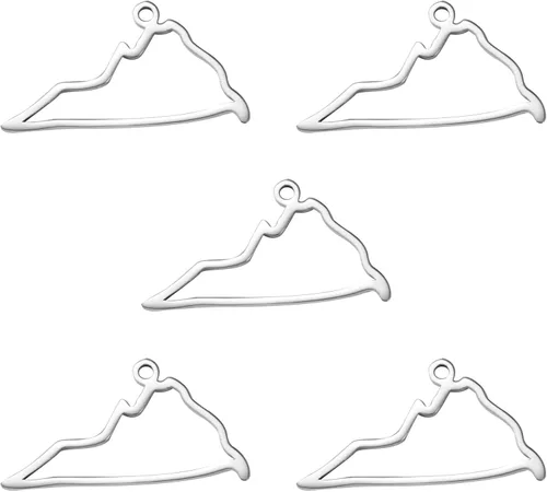 Vista 82 de kkjoy 5 piezas de dijes de mapas de continentes huecos de EE. UU. con colgante para hacer joyas y manualidades, accesorios de mini dijes de acero