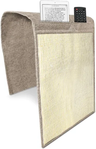 Vista 8 de Navaris Protector de sofá para gatos con espacio de almacenamiento, almohadilla de sisal duradera, alfombrilla rascador para evitar que los gatos