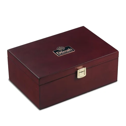 Vista 2 de Presentador de té de madera de lujo, pantalla de servidor, 60 bolsitas de té envueltas en papel de aluminio incluidas, 6 sabores surtidos, regalo