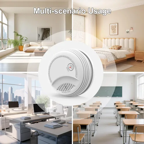 Vista 9 de Fire Alarms Smoke Detectors, Photoelectric Sensor Smoke Alarm Battery Operated, Fire Alarm with Test Button & Low Battery Signal, LED Warning Light