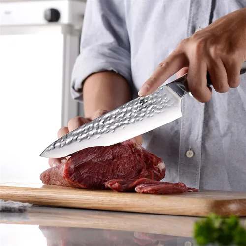 Vista 5 de GOND 8 Inch Chef Kitchen Knife High Carbon Stainless Steel Cooking Tool Slicing Knives Cutting Meat Vegetable Kitchen Knives Sharp Chefs Steak