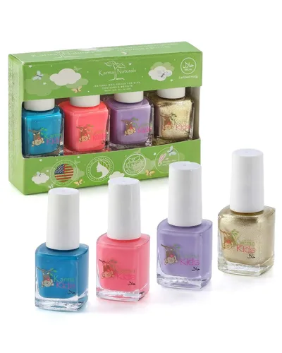 karma organic Juego de esmaltes de uñas no tóxicos para niños, esmalte de uñas certificado para niñas, vegano y seguro para niños, juego de regalo