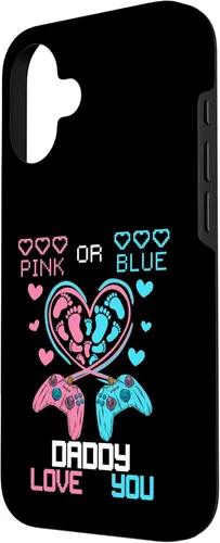 Vista 2 de iPhone 16 Parents Pink Or Blue Daddy Love You Baby Gender Reveal Case