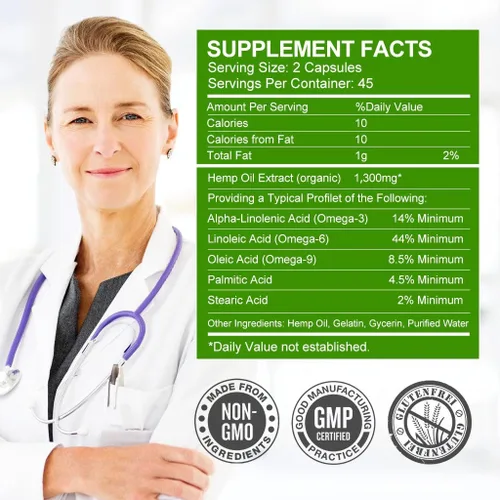 Vista 2 de (2-Pack) High Potency Hemp Oil Capsules - 180 Veggie Softgels - 60,000 Maximum Strength, Immune System Support, Focus Calm, Relaxation, Mood, Pure